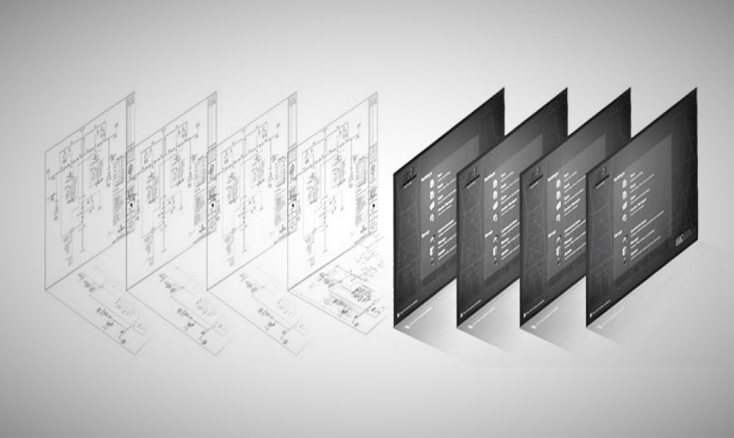 3d image of layers of screens
