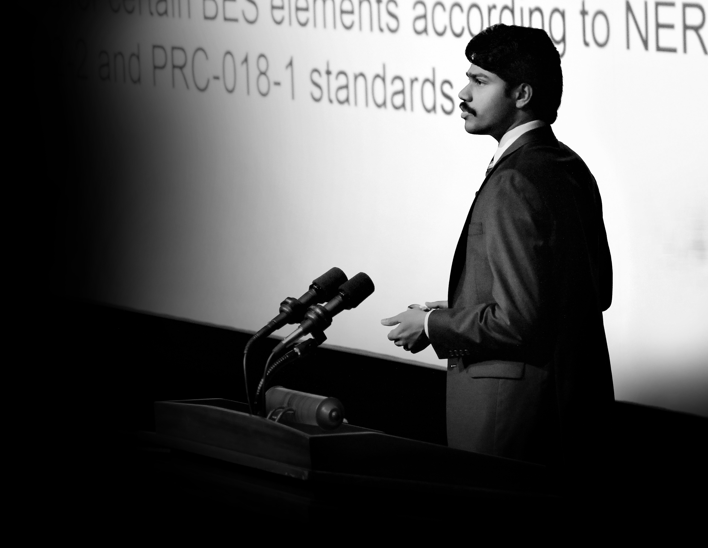 SynchroGrid employee presenting at conference